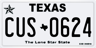 TX license plate CUS0624