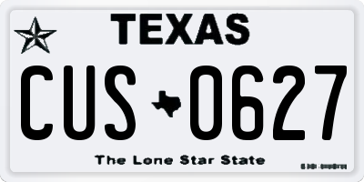 TX license plate CUS0627