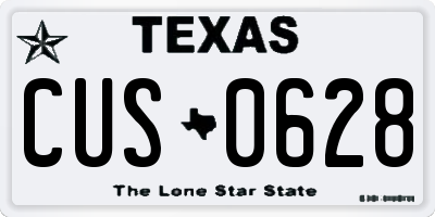 TX license plate CUS0628