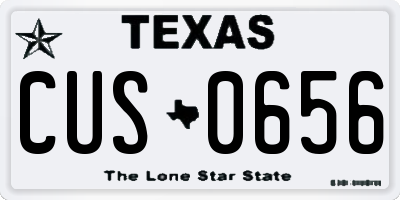 TX license plate CUS0656