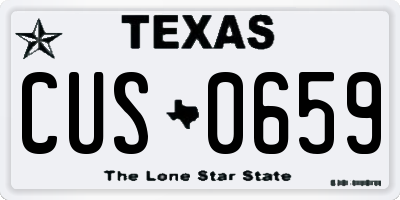 TX license plate CUS0659