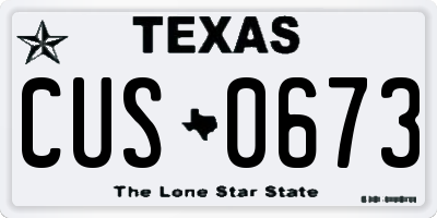 TX license plate CUS0673