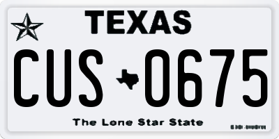 TX license plate CUS0675