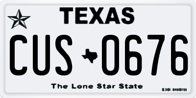 TX license plate CUS0676