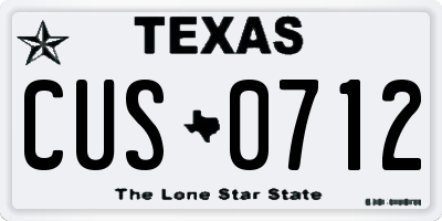 TX license plate CUS0712