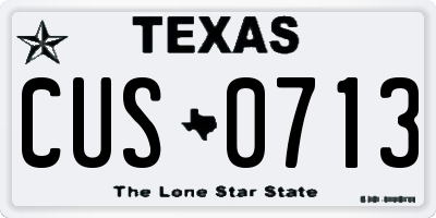 TX license plate CUS0713