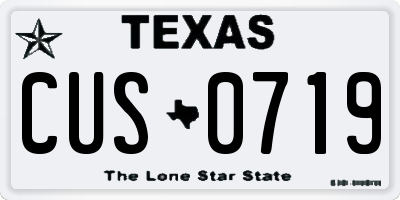 TX license plate CUS0719