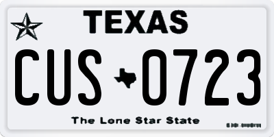 TX license plate CUS0723