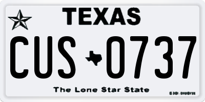 TX license plate CUS0737