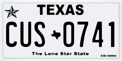 TX license plate CUS0741
