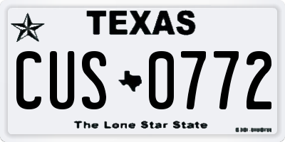 TX license plate CUS0772