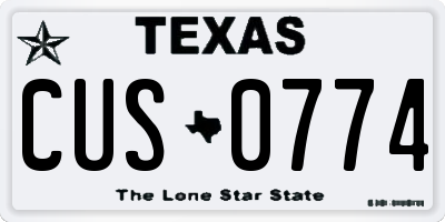 TX license plate CUS0774
