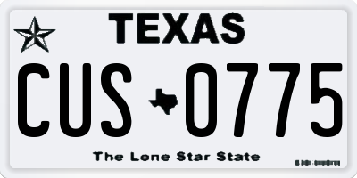 TX license plate CUS0775