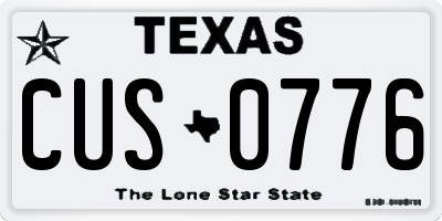 TX license plate CUS0776