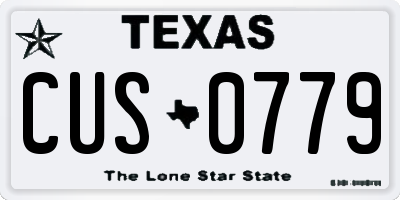 TX license plate CUS0779