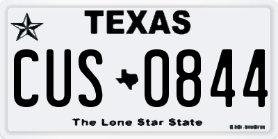 TX license plate CUS0844