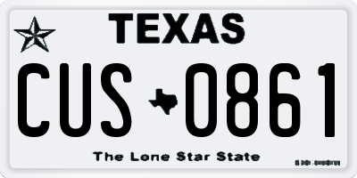 TX license plate CUS0861