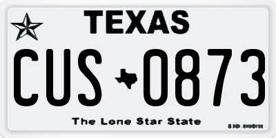 TX license plate CUS0873