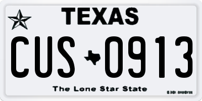 TX license plate CUS0913
