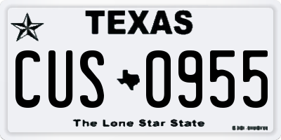 TX license plate CUS0955