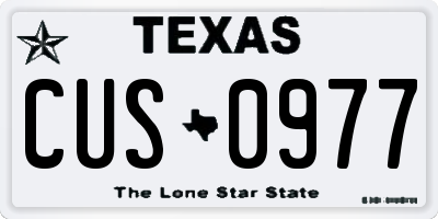 TX license plate CUS0977
