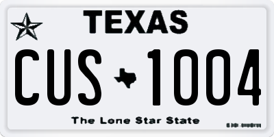 TX license plate CUS1004