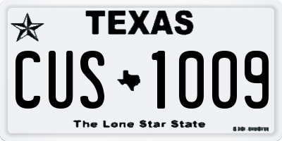 TX license plate CUS1009