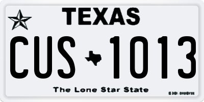 TX license plate CUS1013