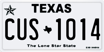 TX license plate CUS1014