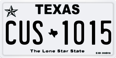TX license plate CUS1015