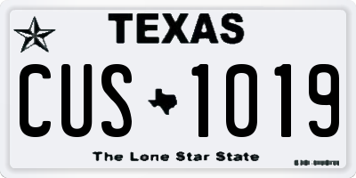 TX license plate CUS1019