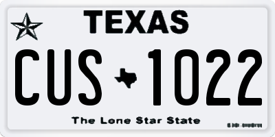 TX license plate CUS1022
