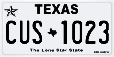TX license plate CUS1023