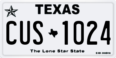 TX license plate CUS1024