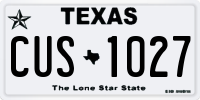 TX license plate CUS1027