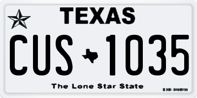 TX license plate CUS1035