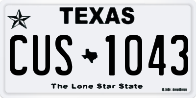 TX license plate CUS1043