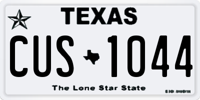 TX license plate CUS1044