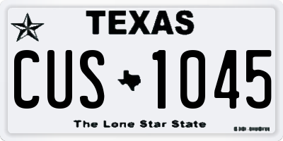 TX license plate CUS1045