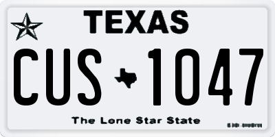 TX license plate CUS1047
