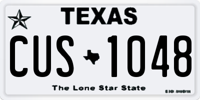 TX license plate CUS1048