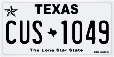 TX license plate CUS1049