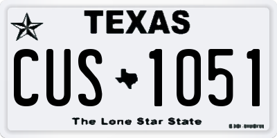 TX license plate CUS1051