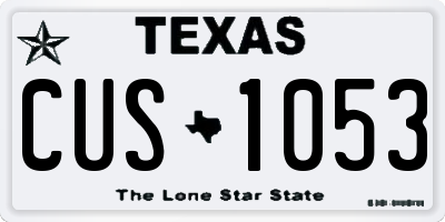 TX license plate CUS1053