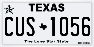 TX license plate CUS1056