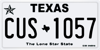 TX license plate CUS1057