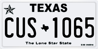 TX license plate CUS1065