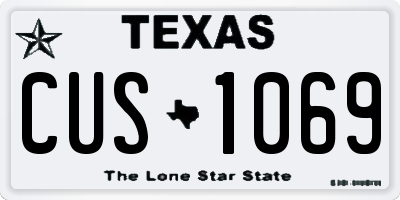 TX license plate CUS1069
