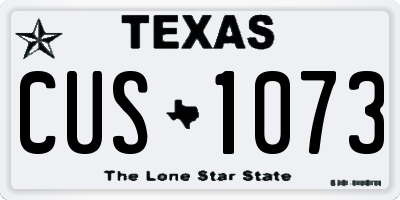 TX license plate CUS1073