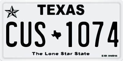 TX license plate CUS1074